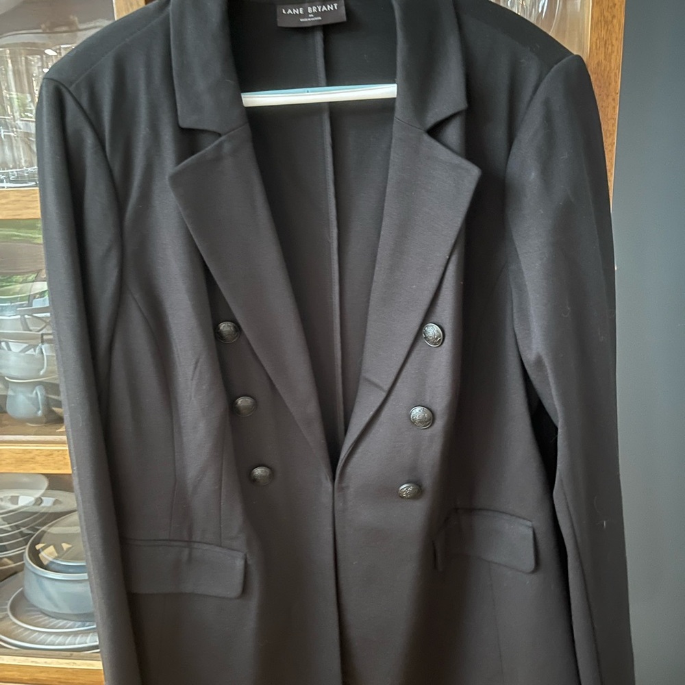 Lane Bryant Black Double-Breasted Blazer